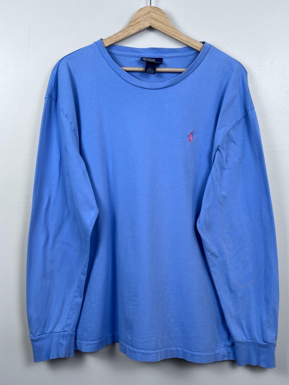 Polo Ralph Lauren Men's 100% Cotton Long Sleeve Tee with Embroidered Pony Size L